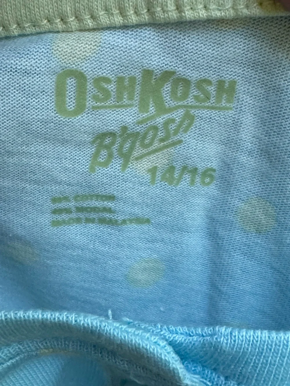 Girls 14/16 Osh Kosh B’gosh pastel New Polka Dot Button t shirt SL- Pink & Blue